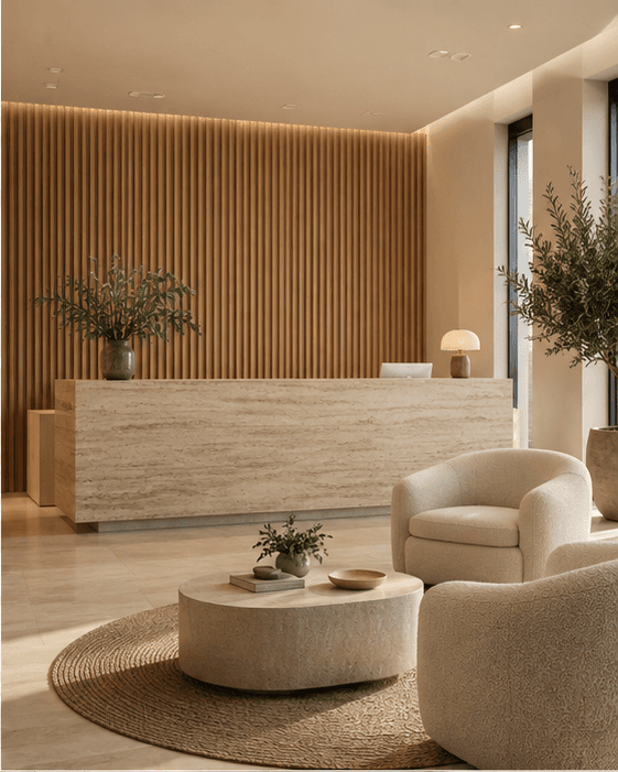 Illustrative interior for The Aesthetic House, a fictional demo clinic