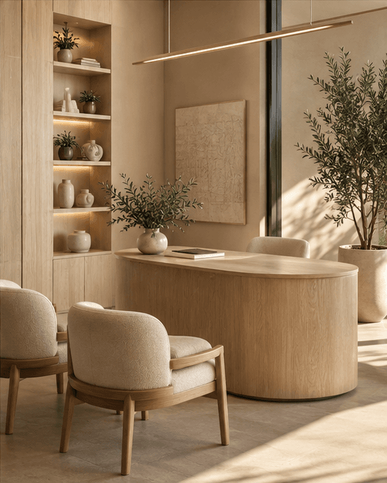 Illustrative interior for Luma Skin Studio, a fictional demo clinic